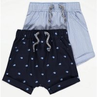 GX498: Baby Boys 2 Pack Shorts  (0-18 Months)
